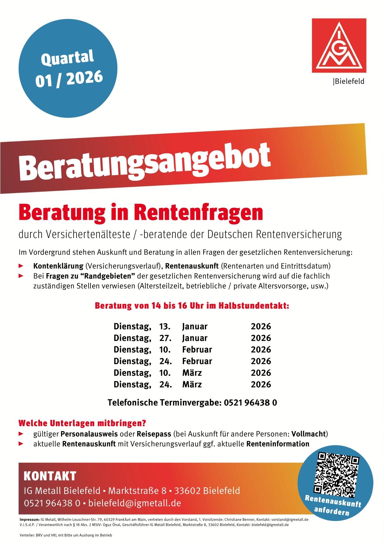 Versichertenberatung Quartal 01 / 2026