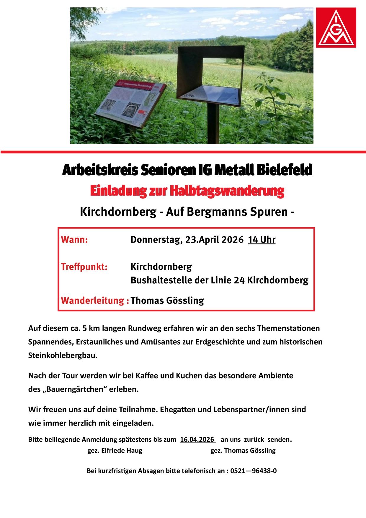 Einladung Wanderung Kirchdornberg