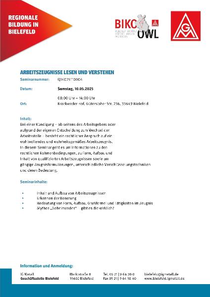 Arbeitszeugnisse lesen und verstehen, 10.05.2025